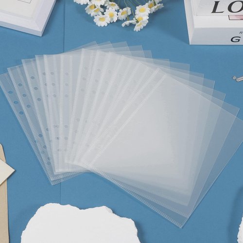 UNIMEIX 12 Pcs Stamp and Die Storage Refill Pages Reusable Storage Cases Seal Bags Transparent Plastic Folders for Cutting Dies Stencil Embossing Crafts (6.3" x 7.6")