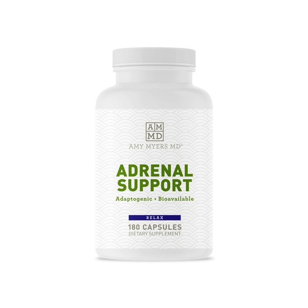 Dr. Amy Myers Adrenal Support - Best Natural Formula to Support Adrenal Fatigue, Cortisol Health, Stress Relief - Ashwagandha, Rhodiola Rosea, Riboflavin, Vitamin C, B6 + More - 180 Capsules
