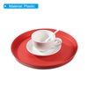 PATIKIL 11" Restaurant Serving Trays, 2 Pcs Round Non-Slip Food Service Tray Platter Reusable Plastic Fast Food Serving Tray for Bar Coffee Home Cafeteria Hotel, Red