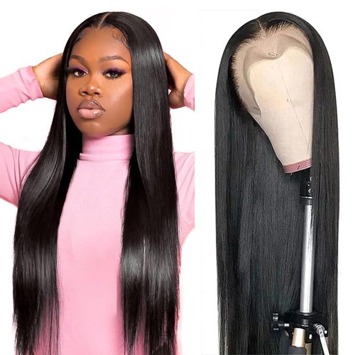 ONETIDE 28inch Straight Lace Front Wigs Human Hair Pre Plucked With Baby Hair 13x4 HD Lace Frontal Wigs Human Hair Natural Hairline Brazilian Wigs for Women