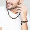 Men Tiger Eye Beaded Necklace Bracelet Triple Protection Jewelry Sets Hematite Black Obsidian Healing Crystal Stone Chakra Necklace