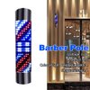 Barber Pole Light, LED Pole Light 3 Color Stripes Wall Lamp 110V Barber Sign Rotating LED Pole Light Remote Control Red Blue White Stripes Wall Lamp Hair Salon