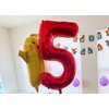Number 5 Balloon Red 40 Inch, 5 Year Old Girl Boy Birthday Gift, 5 15 25 35 45 50th 55 Birthday Anniversary 2025 Party Decorations, 5 Foil Balloon for Miles Morales Birthday Party Decorations