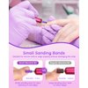 YBLNTEK Sanding Bands for Nail Drill, 80 Pcs Small Sanding Bands with 3.1mm Mandrel Bit, 180 Fine Grit Nail Sanding Bands for Acrylic Nails Gel Removing Nail Salon Home Use, Purple