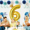 40 Inch Gold Number 5 & Mini Crown Balloon for Birthday Party Decorations, 5th Birthday Party Decorations, Baby Shower Anniversary Balloons Decorations Supplies