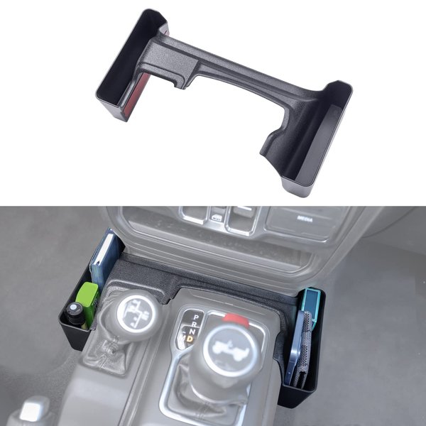 Center Console Gear Shift Organizer Tray Compatible with Jeep Wrangler JL/JLU 2018 2019-2023 2024 and Jeep Gladiator JT Truck 2020-2022 2023 2024 Storage Box Accessories (Not for JK/JKU)