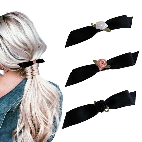 2.16in Hair Clips bow alligator clips, rose bow alligator hair clips,bow hair clips,alligator clips for hair, suitable for ladies, girls and hairdressers