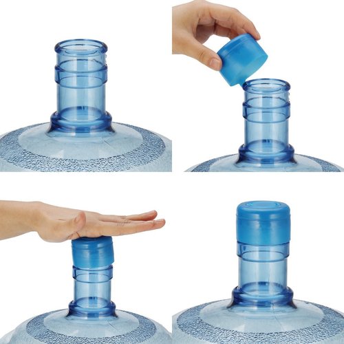 WINBOB 5PCS 55mm 3 and 5 Gallon Non-Spill Caps,Replacement Water Bottle Snap On Cap Anti Splash Peel 5 Piece