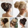 Wodelanle Claw Clip Messy Bun Hair Piece Wavy Hair Bun Curly Messy Bun Hair Piece Synthetic Tousled Updo Hair Extensions Ponytail Scrunchies Hairpieces for Women,Ash Blonde