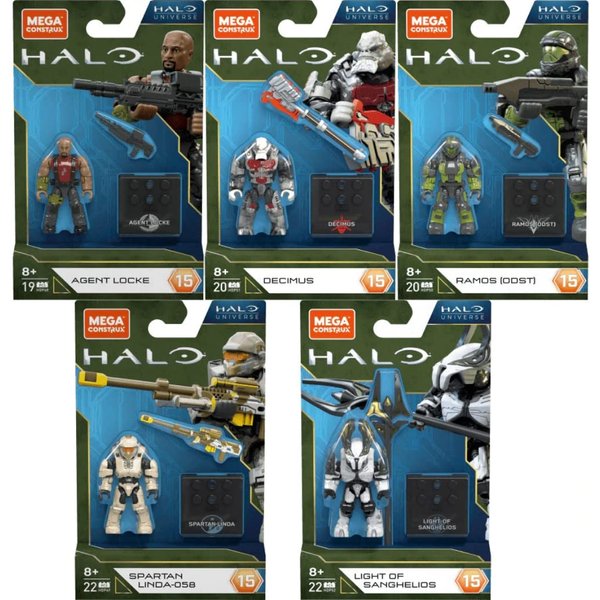 Mega Construx Halo Heroes Series 15 Complete Set of 5 Buildable Action Figures