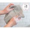 S&T INC. Exfoliating Body Scrubber, Back Scrubber for Shower and Exfoliating Cloth, 11.8 Inch x 35.4 Inch, Grey, 3 Pack
