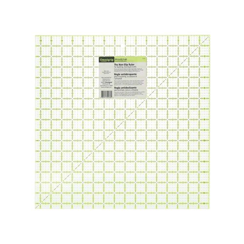 Omnigrid Omnigrip 16-1/2" Non-Slip Square Quilting Ruler, 16-½" x 16-½", Green