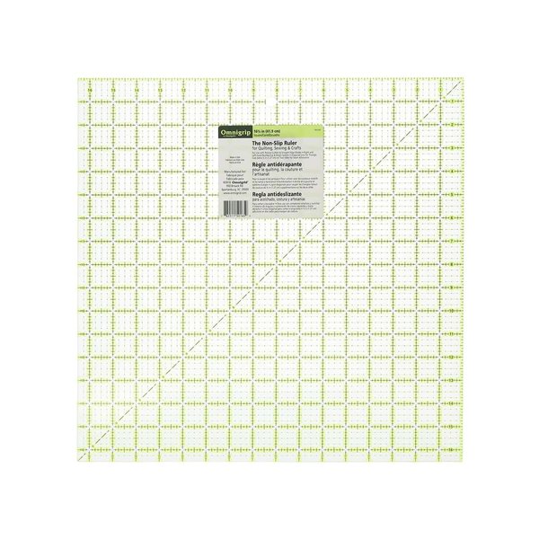 Omnigrid Omnigrip 16-1/2" Non-Slip Square Quilting Ruler, 16-½" x 16-½", Green