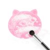 [2-Pack] Makeup Brush Cleaning Mat, Cute Cat Ear Design Silicone Portable Brush Cleaner Pad Washing Tools with Suction Cups [US Patent Registered] (Pink+Green)