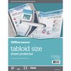 Office Depot Tabloid-Size Sheet Protectors, 11in. x 17in., Clear, Pack of 10, 697146