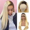 32 Inch Ombre Lace Front Wig Human Hair Straight 1B613 HD Lace Frontal Glueless Wigs Free Part 13x4 Ombre Blonde Lace Front Wigs Human Hair Pre Plucked Black Blonde Ombre Human Hair Wig 150% Density