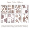 Henna Tattoo Stickers Brown Temporary Tattoo Stickers Exquisite Lace Flower Mandala Waterproof Fake Tattoos stickers Flower Design for Women Girls Body Art Arm Legs Decor Party Decorations 8 Sheets