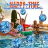 Lewtemi 12 Pcs 24 Inch 16 Inch Inflatable Glitter Beach Balls Clear Confetti Swimming Balls Jumbo Pool Balls for Outdoor(Blue)