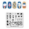 Rolabling Nail Stamping Plate Stainless Steel Nail Plates Template Nail Polish Stamping Ice Cream Cute Animals Image Stencil Manicure Printing Design (IM023)