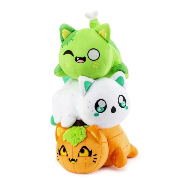 Breyoueze Cute Cat Plush Stuffed Toys, Combination Set of Various Cats,The Best Gift for Children,Friends,Christmas,Halloween and Valentine's Day (3pcs Sets of Halloween Cat Collection)
