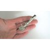 Silver tone metal rose shaped flower alligator hair claw clip fine hair