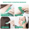 ideayard Jade Massage Comb for Head Anti-Static Hair Jade Stone Comb, Real Natural Jade Stone Gua Sha Scraping Massage Tool for Body Relaxing