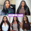 Huswink 200 Density 13x6 HD Lace Front Wigs Human Hair Straight Lace Front Wigs Human Hair for Black Women 26 Inch Glueless Frontal Wigs Human Hair Pre Plucked with Baby Hair Natural Color
