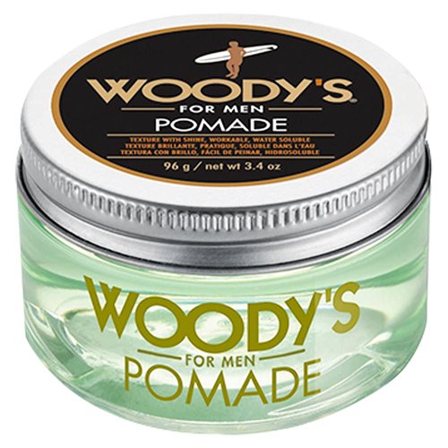 Woody's Pomade for Men, Hair Styling Cream, Adds Texture and Healthy Shine Finish, Medium Hold, Water-Soluble and Easy to Apply, Non-Sticky, Safe for all Hair Types, 3.4 oz. 1-Pack