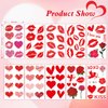 Konsait Valentine's Day Temporary Tattoos for Women Girls, Heart Tattoos Temporary Valentine Tattoos Fake Tattoos Kids Tattoos Temporary Heart Lips-mark Rose Valentines Day Party Supplies 10 Sheets