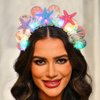 CAKURE Light up Starfish Headband Seashell LED Hair Band Glow Headpiece Party Costume Hair Accessories for Women
