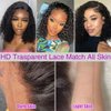 Curly Wigs Human Hair 180% Density Short Curly Lace Front Wigs Human Hair Pre Plucked Baby Hair 13X4 HD Transparent Curly Bob Wigs Human Hair Natural Black 12 Inch