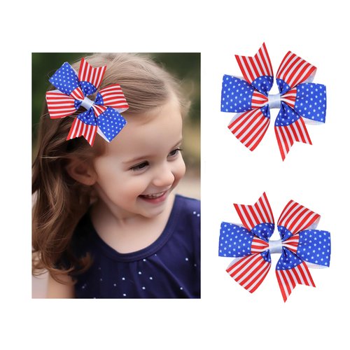 American Flag Independence Day Hair Clips Hair Pins Stars and Stripes Hair Barrette 4th of July Hair Clips Patriotic Hair Accessories.(DL9) (Blue)