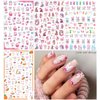 8 Sheets Easter Rabbit Nail Art Stickers Decals,3D Self-Adhesive Nail Art Accessories Cartoons, Rabbits, Animals, Hearts, Flowers,Designs Sticker Lovely Retro Rabbit Manicure DIY Nail Decorations