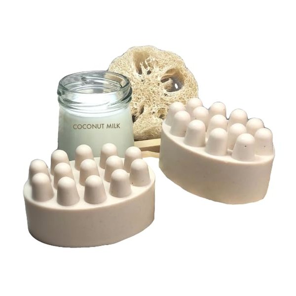 Coconut Milk Shampoo massage Bar with Biotin and organic argan oil and added silk proteins
