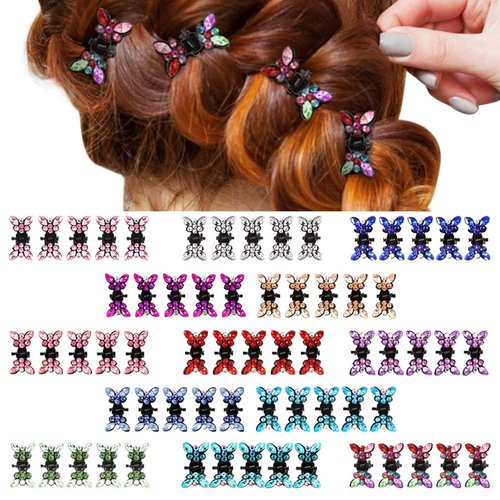 ANBALA 65pcs Small Hair Claw Clips Butterfly (Black-13Color)