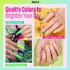 MEFA Neon Gel Nail Polish Set 12 Colors, Spring Summer Gel Nail Kit Green Glitter Hot Pink Blue Yellow Purple Red Collection for Starters Nail Art Manicure at Home DIY Gifts for Women Girls