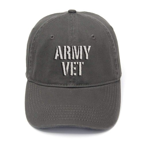 FANNOO Cotton Baseball Cap-Unisex Army Veteran Flock Printing Washed Adjustable Twill Low Profile Plain Denim Hats