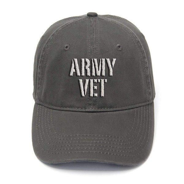 FANNOO Cotton Baseball Cap-Unisex Army Veteran Flock Printing Washed Adjustable Twill Low Profile Plain Denim Hats