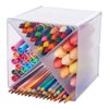 Deflecto Stackable Cube Organizers Cross Divider, Desk and Craft Organizer, Clear, Removable Dividers, 6"W x 6"H x 6"D (350201CR)