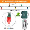 Supernoor 50LED C7 Christmas Lights,24Ft C7 Christmas Lights Battery Operated C7 Christmas String Lights Christmas Lights for Indoor Outdoor Xmas Tree Garden Patio Party Christmas Decorations