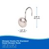 Kenney KN62151 Erin Rust-Resistant Metal Decorative Classic Shower Curtain Hooks for Shower Curtain and Standard Shower Curtain Rod, Bathroom Use, Easy to Install, Set of 12, Brushed Nickel