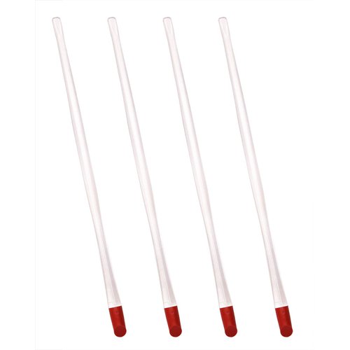 ONLYKXY 4 Pieces 17 cm Nail Cuticle Pusher, Red Rubber End and Plastic Handle