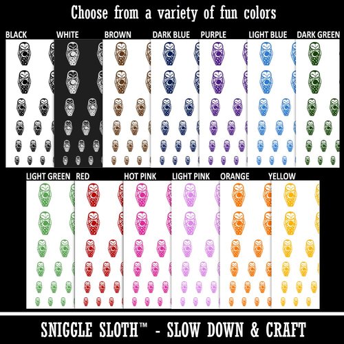 Barn Owl Totem Night Moon Temporary Tattoo Water Resistant Fake Body Art Set Collection - Brown (One Sheet)