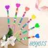 Hoyols Quick Hair Beader for Loading Beads Braid Stringer Hair Beading Tools Kit Ponytail Maker Styling Magic Topsy Hair Tail for Kids Girls Colorful (6pcs Multi Color w/beads)