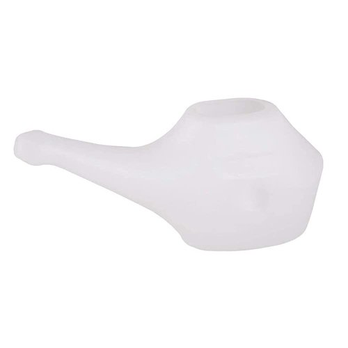 QwikFlo Light-Weight Neti Pot Sinus Rinse Kit- Compact Neti Pot for Kids and Adults - Travel Friendly Nose Wash Netty Pot - White