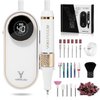 YOKE FELLOW Electric Nail File - 40000 RPM Rechargeable Nail Drill Machine Nail File with 12 Nail Drill Bits for Manicure Pedicure Acrylic Polishing Tools Kit for Salon Home Use
