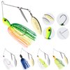 Goture Bass Fishing Lures Spinner Baits Kit Jigs for Bass Fishing Bladed Freshwater Saltwater Metal Double Willow Blade Spinnerbaits Rooster Tail for Salmon Pike Trout Walleye Jigs（3/8 1/2oz）