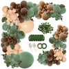 PERPAOL 148PCS Sage Green Brown Balloon Garland Kit, Jungle Safari Woodland Forest Wild One Camper Balloon Arch, Olive Green Gold Coffee Cocoa Balloons for Birthday Wedding Shower Party Decorations