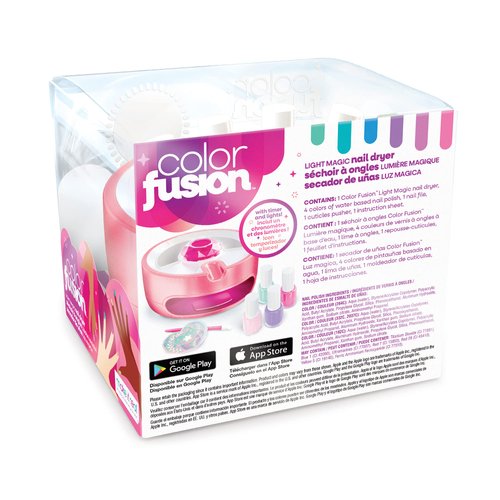 Make It Real - Color Fusion Light Up Nail Dryer - Kids Manicure Kit with Dryer - Nail Polish Set for Girls & Teens - includes 4 Nail Polish Colors, Nail Dryer, Nail File, & Cuticle Pusher - Ages 8+