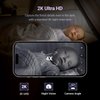 BOOPOO Smart Baby Monitor Contact-Free AI Solution for Breathing Tracker & Cry/Cross/Safe Zone Detection, 2K Viedo Camera HD Night Vision, 2-Way Audio, Soothing Sounds, No Monthly Fee(Crib Mount)